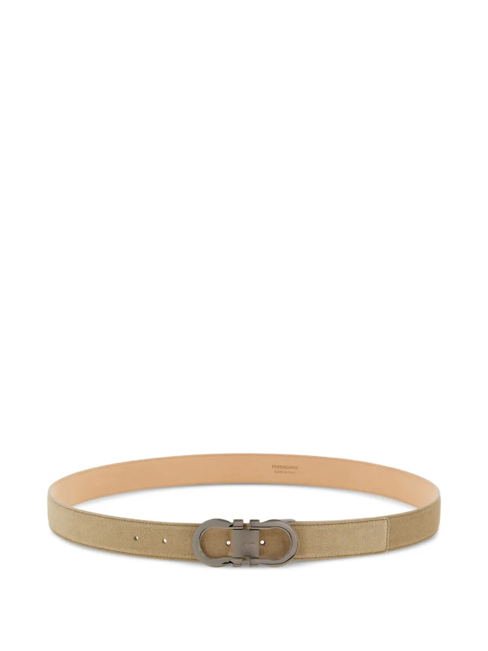 Ferragamo Suède riem met gancini-gesp Beige