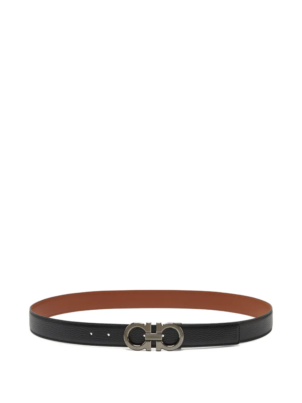 Ferragamo Omkeerbare leren riem Zwart