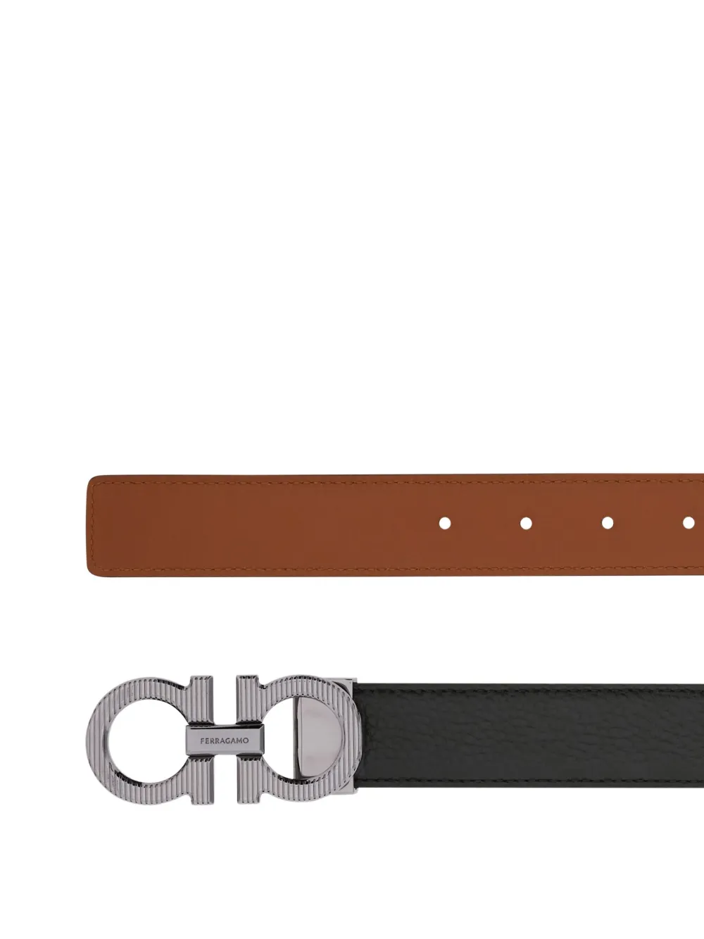 Ferragamo Omkeerbare leren riem Zwart