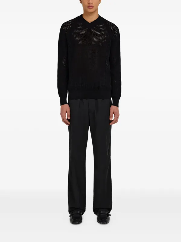 Ferragamo open-knit Sweater | Black | FARFETCH