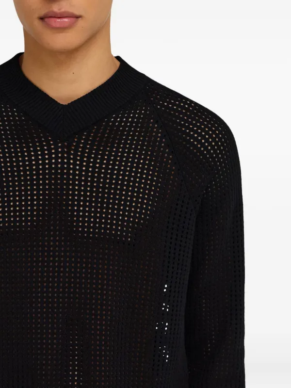Ferragamo open-knit Sweater | Black | FARFETCH