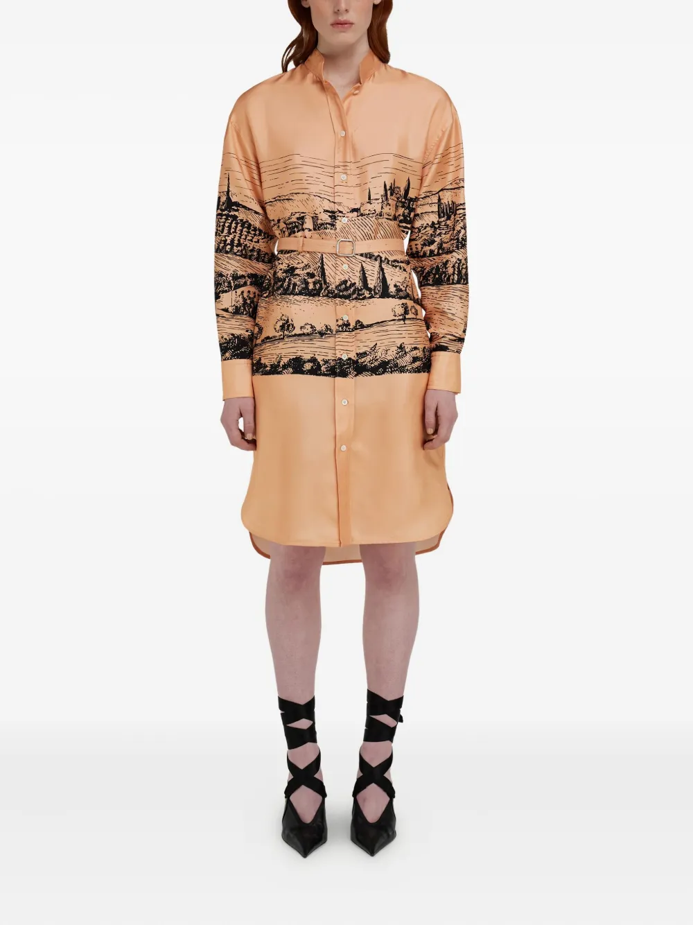 Ferragamo Blousejurk met print Oranje