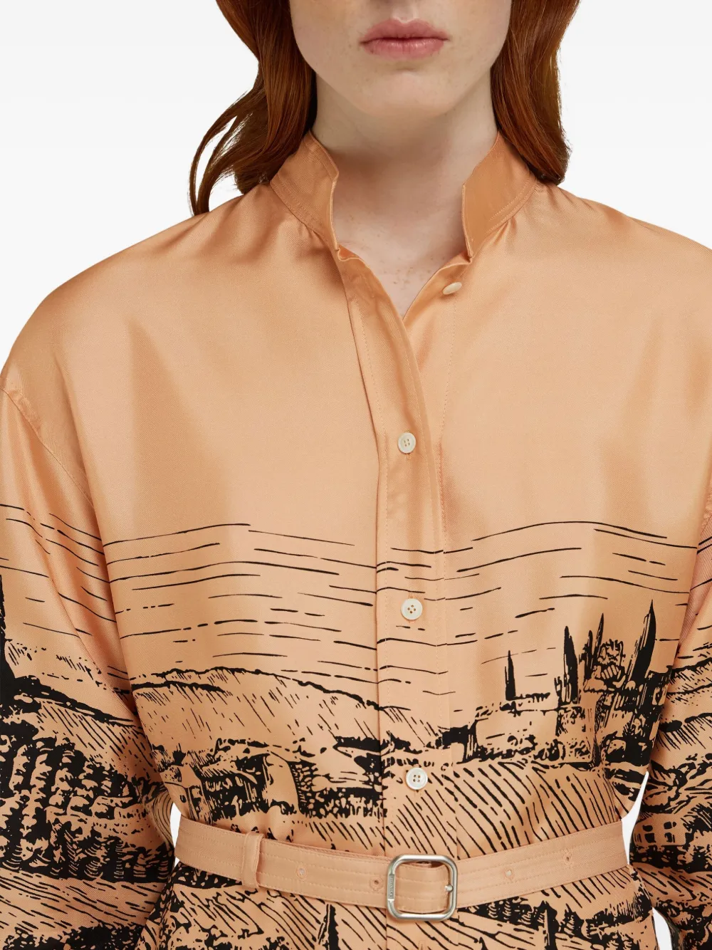 Ferragamo Blousejurk met print Oranje