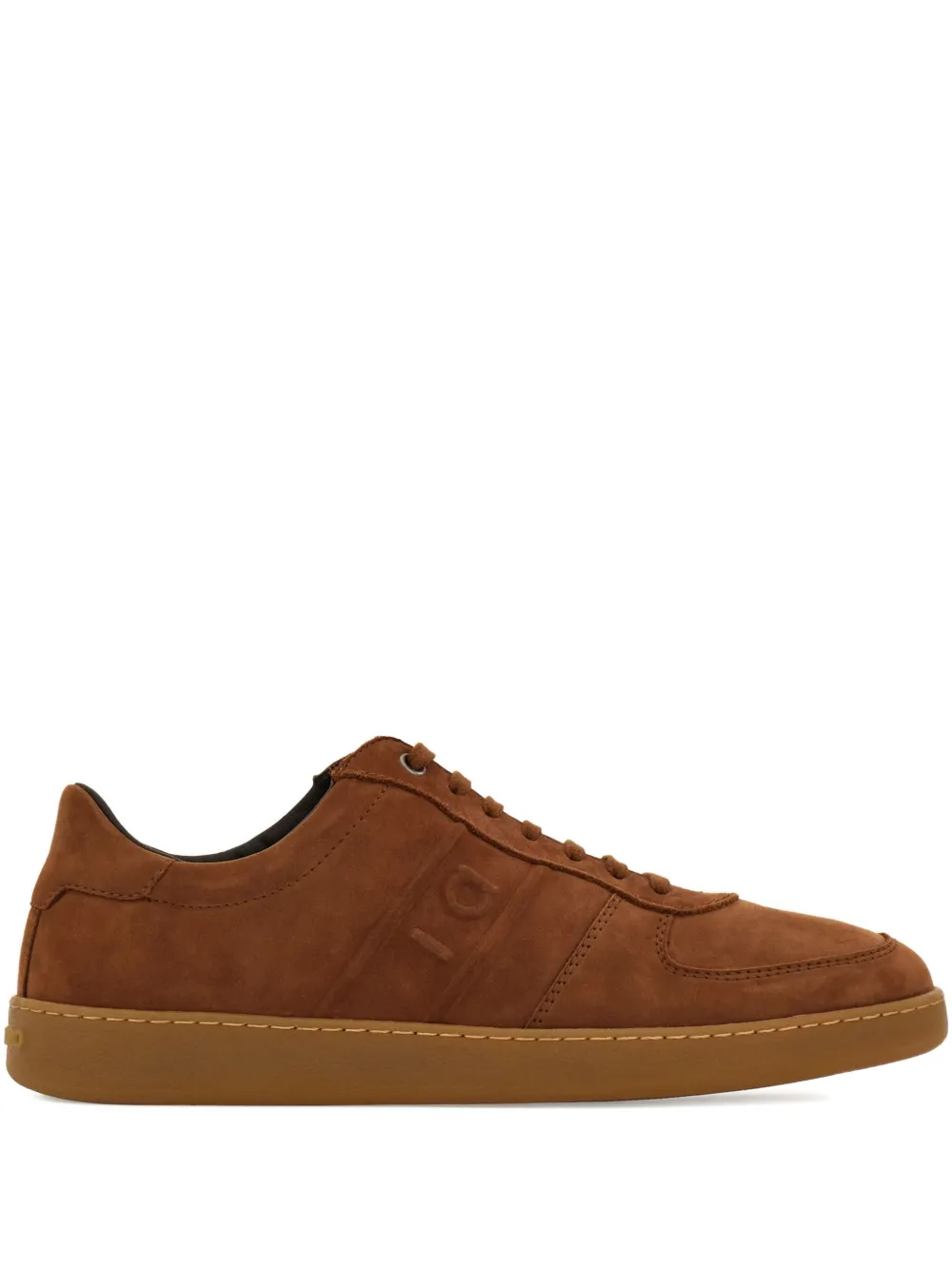 Ferragamo logo leather low-top sneakers Brown