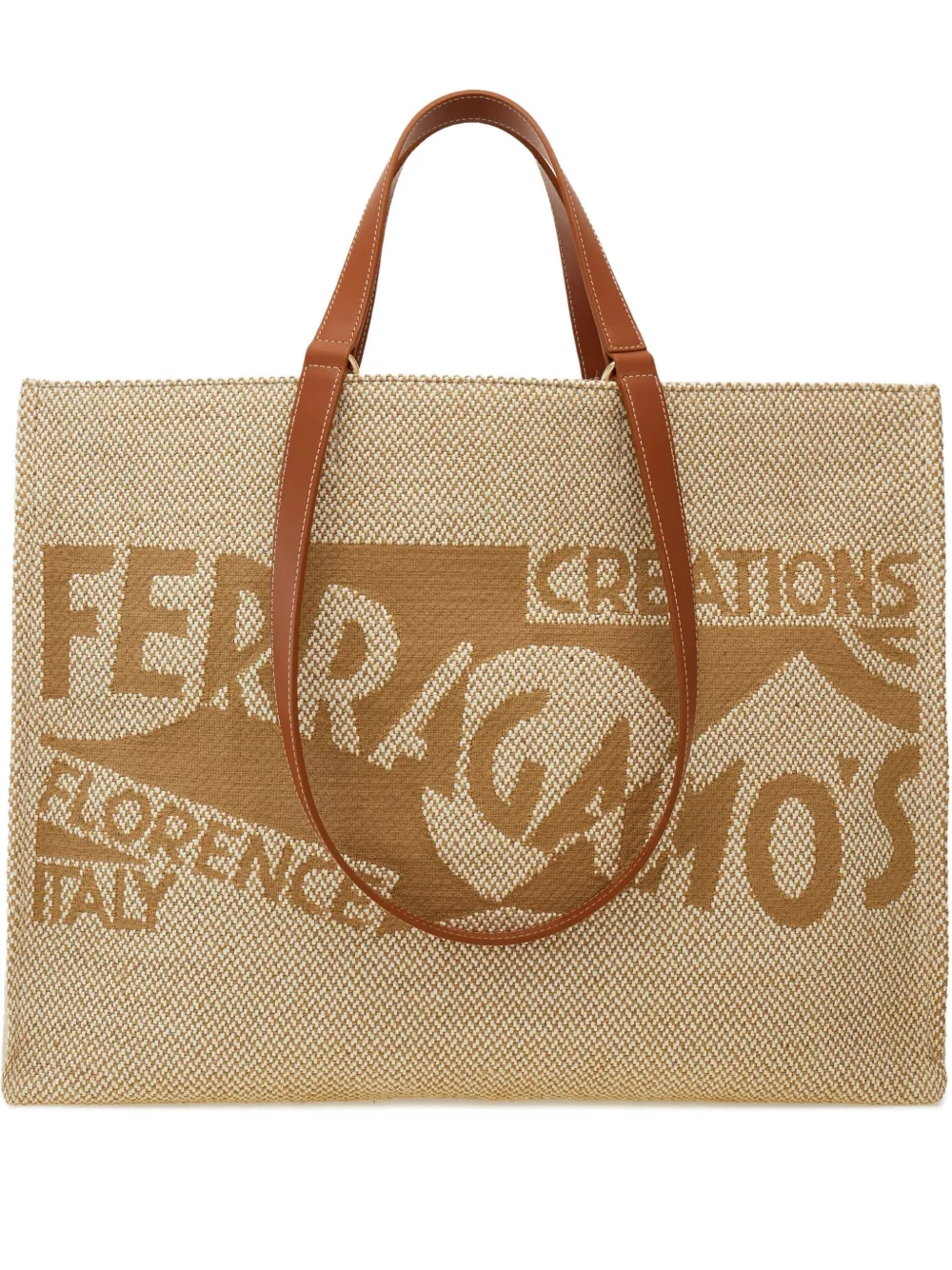 large logo-embroidered tote bag