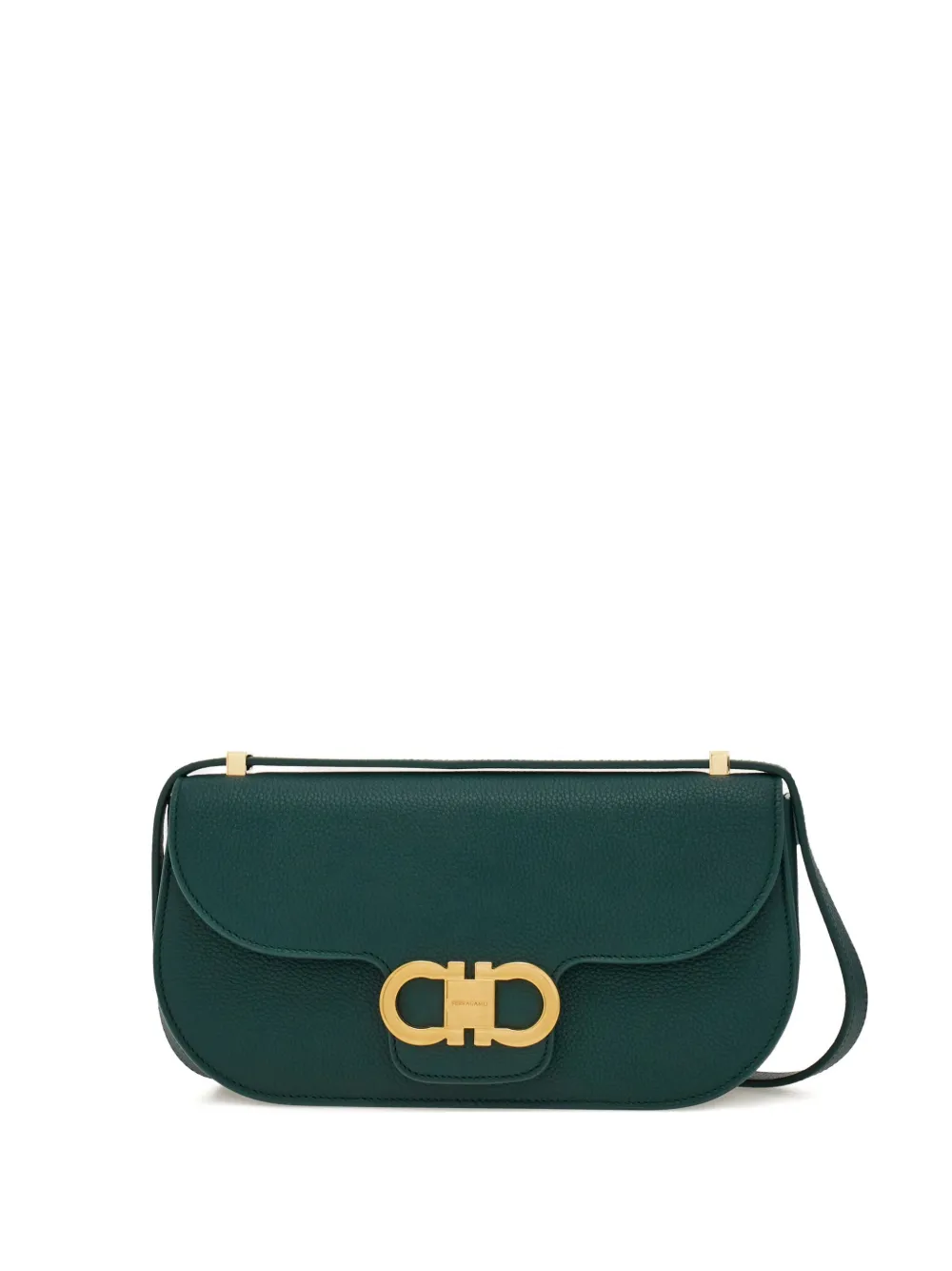 Ferragamo Double Gancini crossbodytas Groen