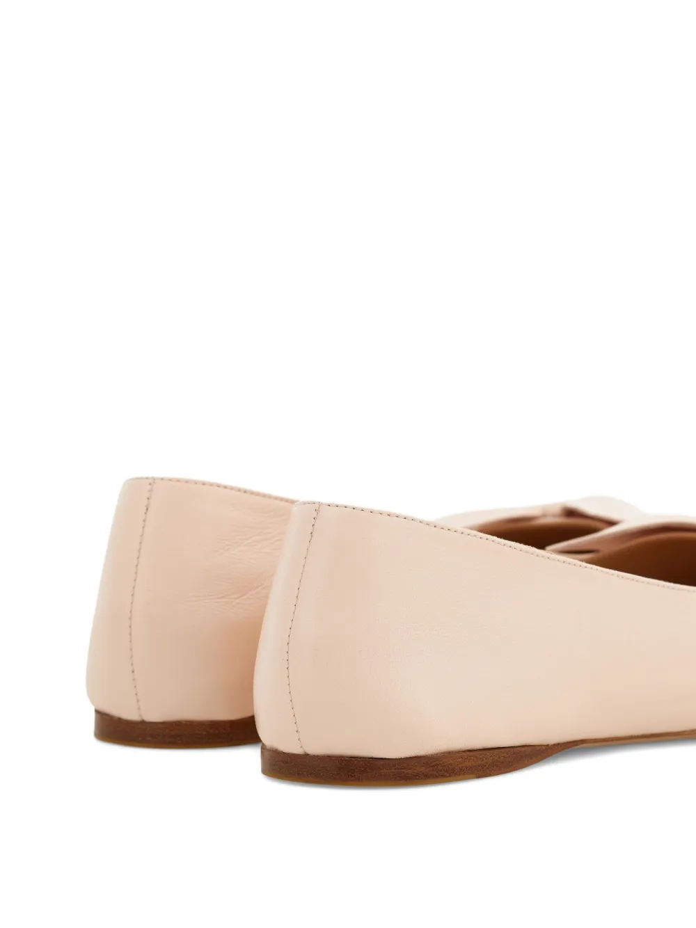 Ferragamo Bow leather ballerina shoes Pink