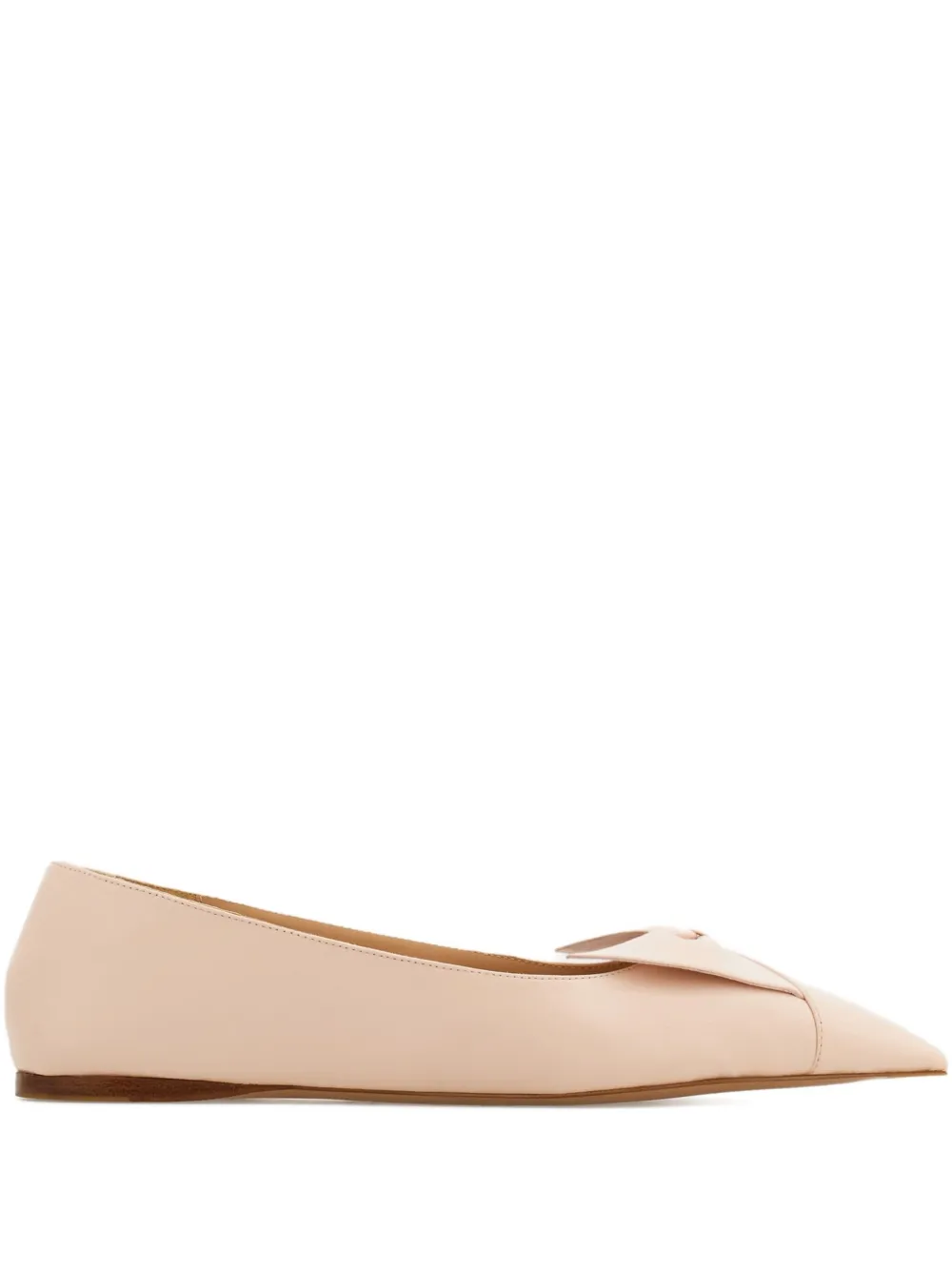 Ferragamo Bow leather ballerina shoes Pink