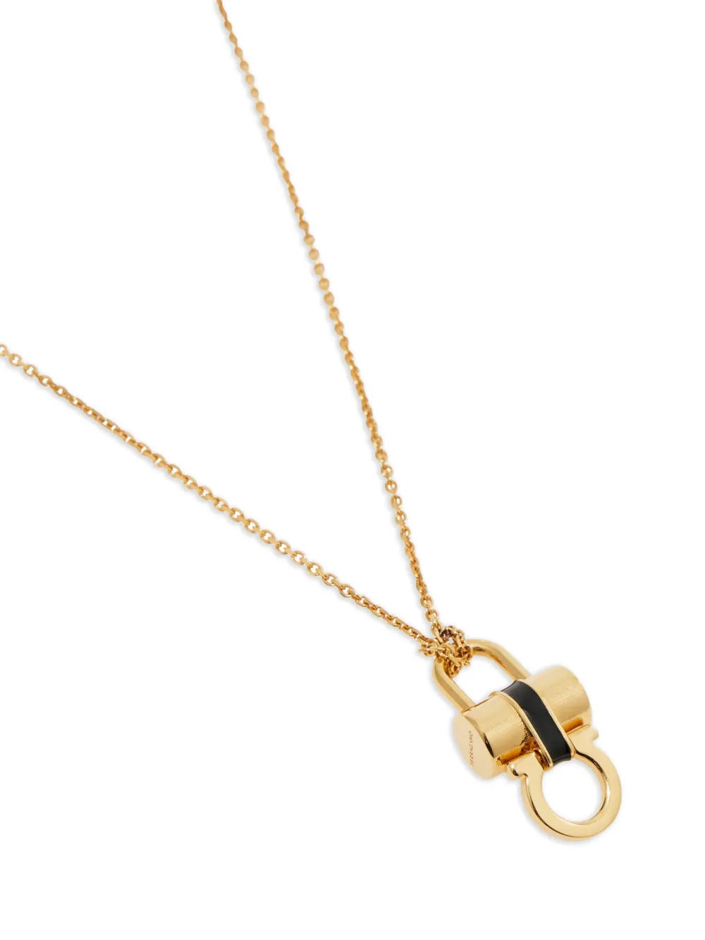 Ferragamo Padlock-pendant Necklace In Gold