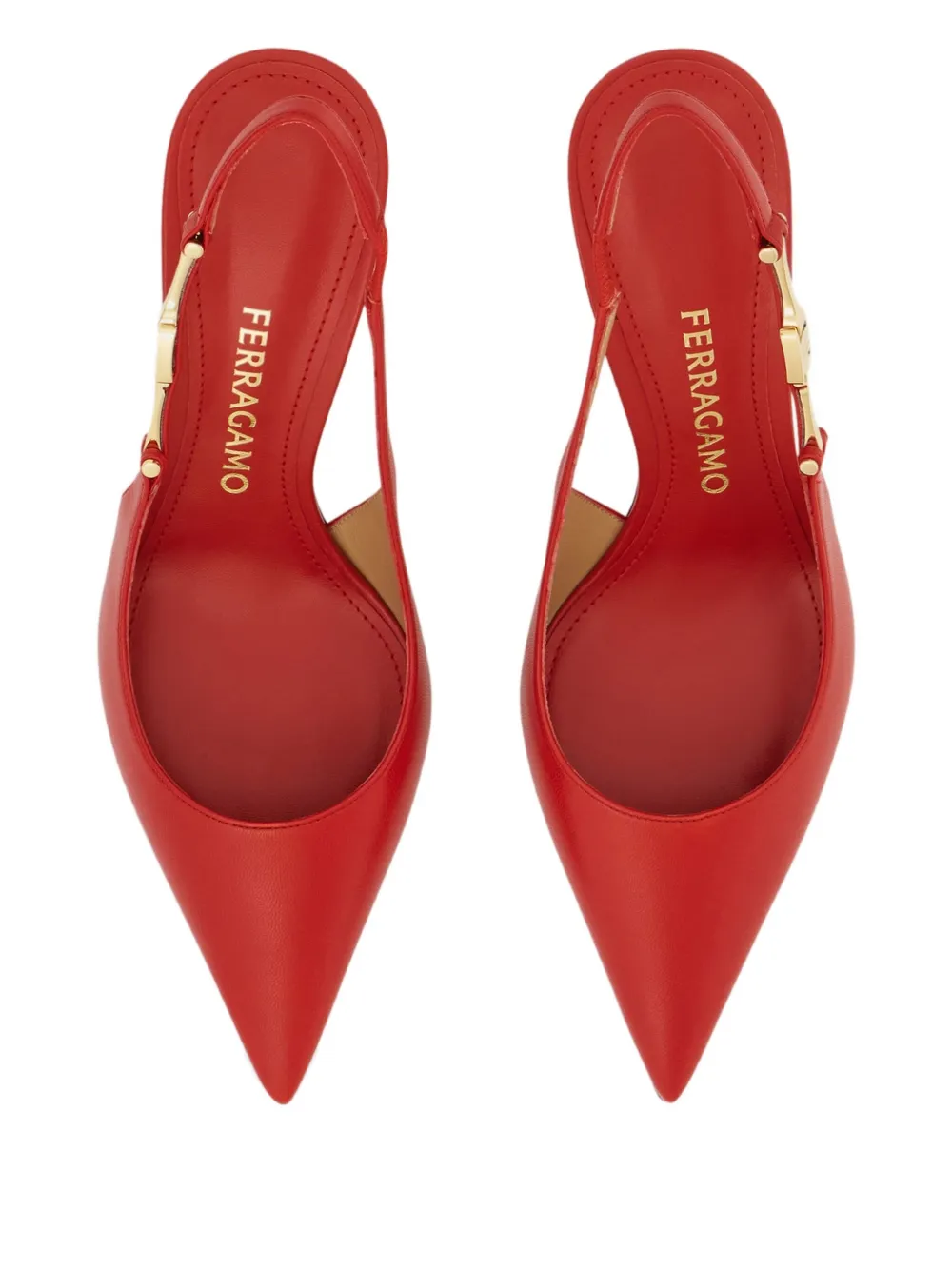 Ferragamo 70mm leather pumps Red