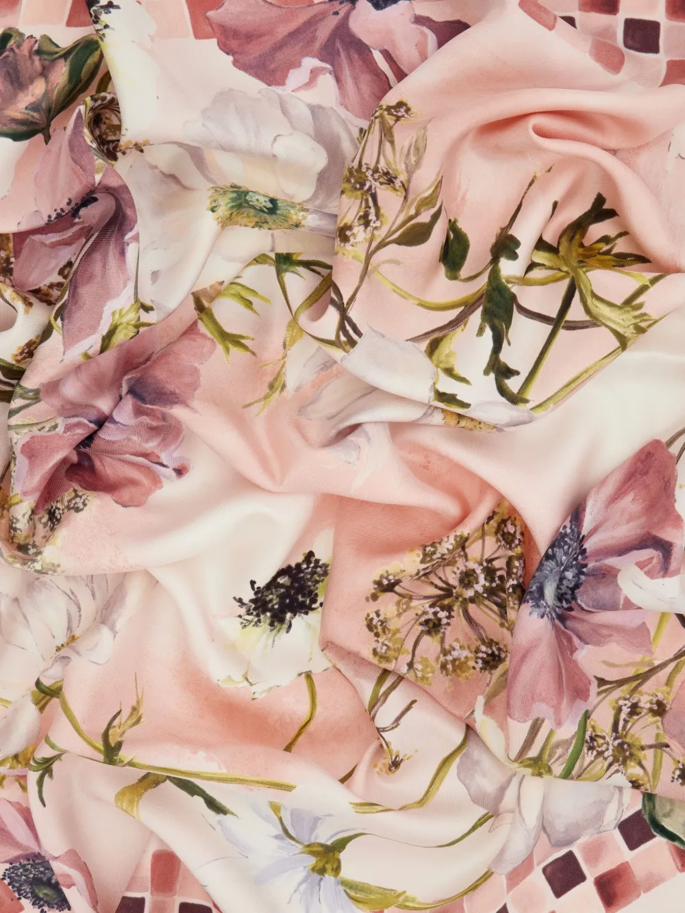 Ferragamo Zijden sjaal met Fiori-print Roze