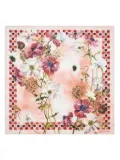 Ferragamo Fiori-print silk scarf - Pink