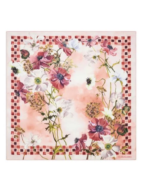Ferragamo Fiori-print silk scarf