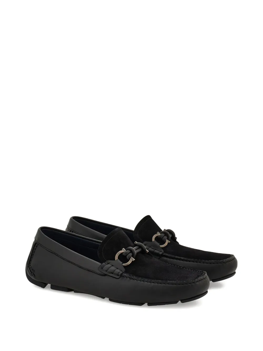 Ferragamo Gancini-detail loafers Black