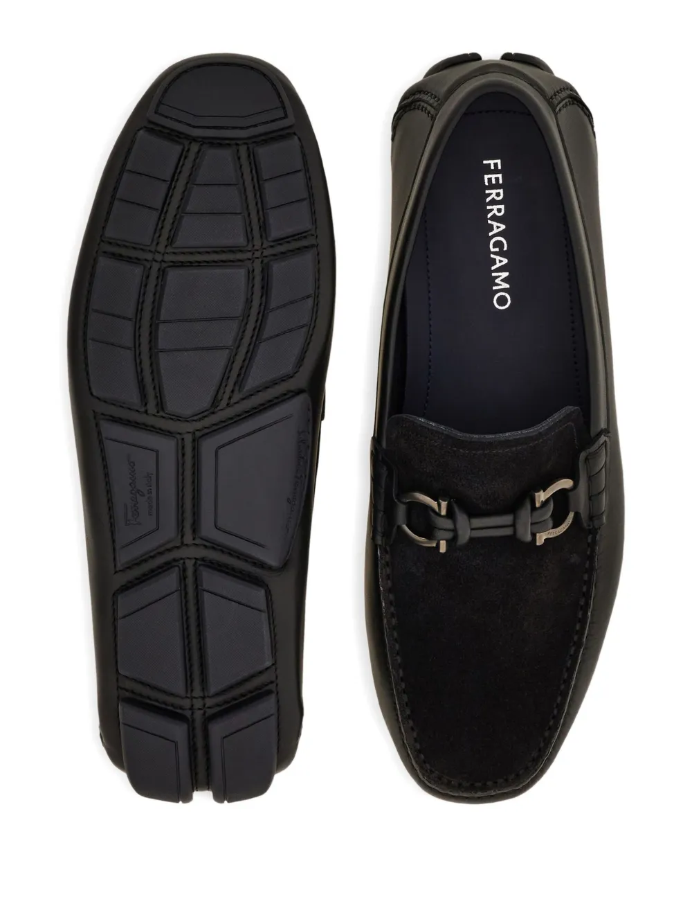 Ferragamo Gancini-detail loafers Black