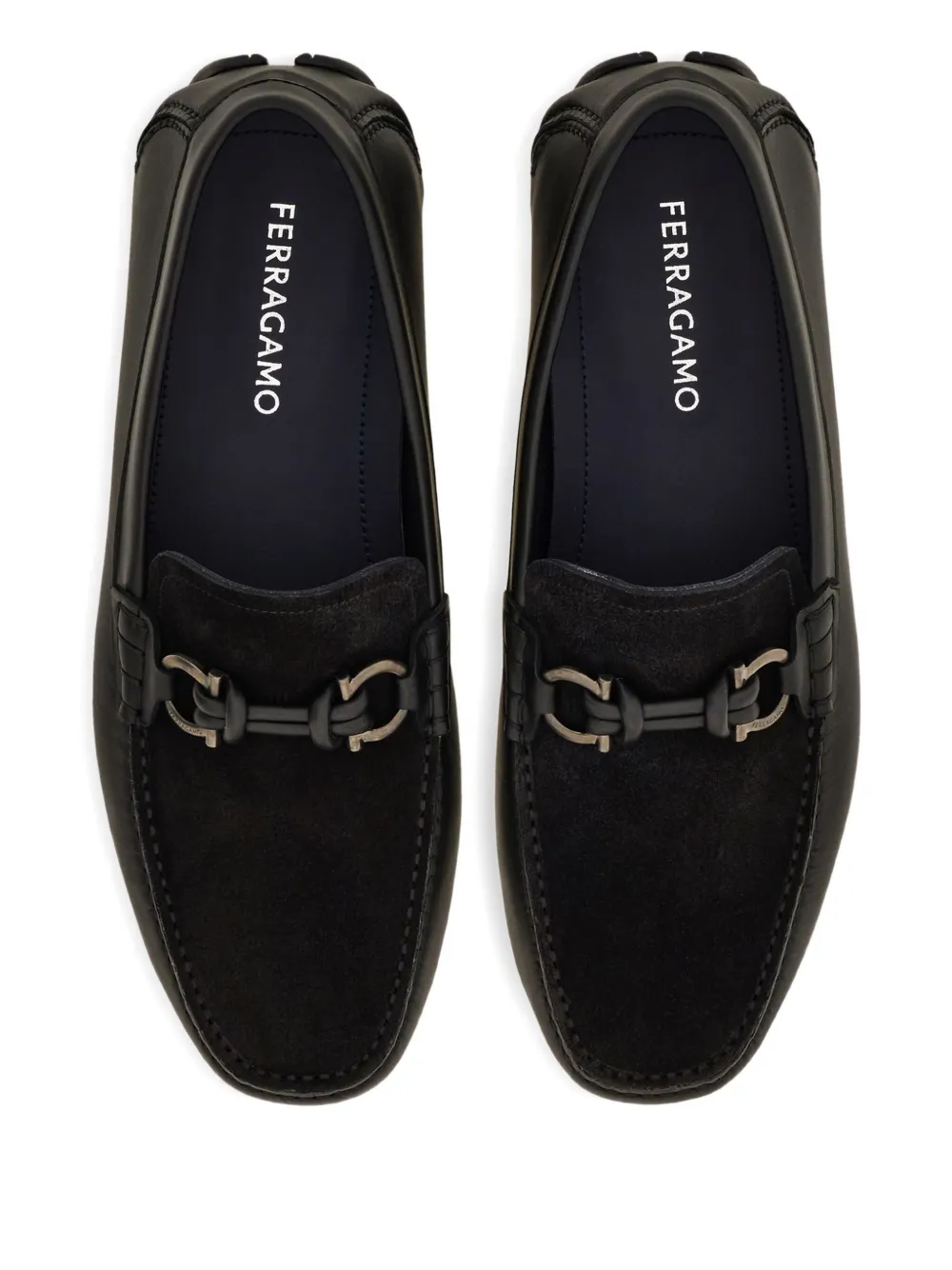 Ferragamo Gancini-detail loafers Black