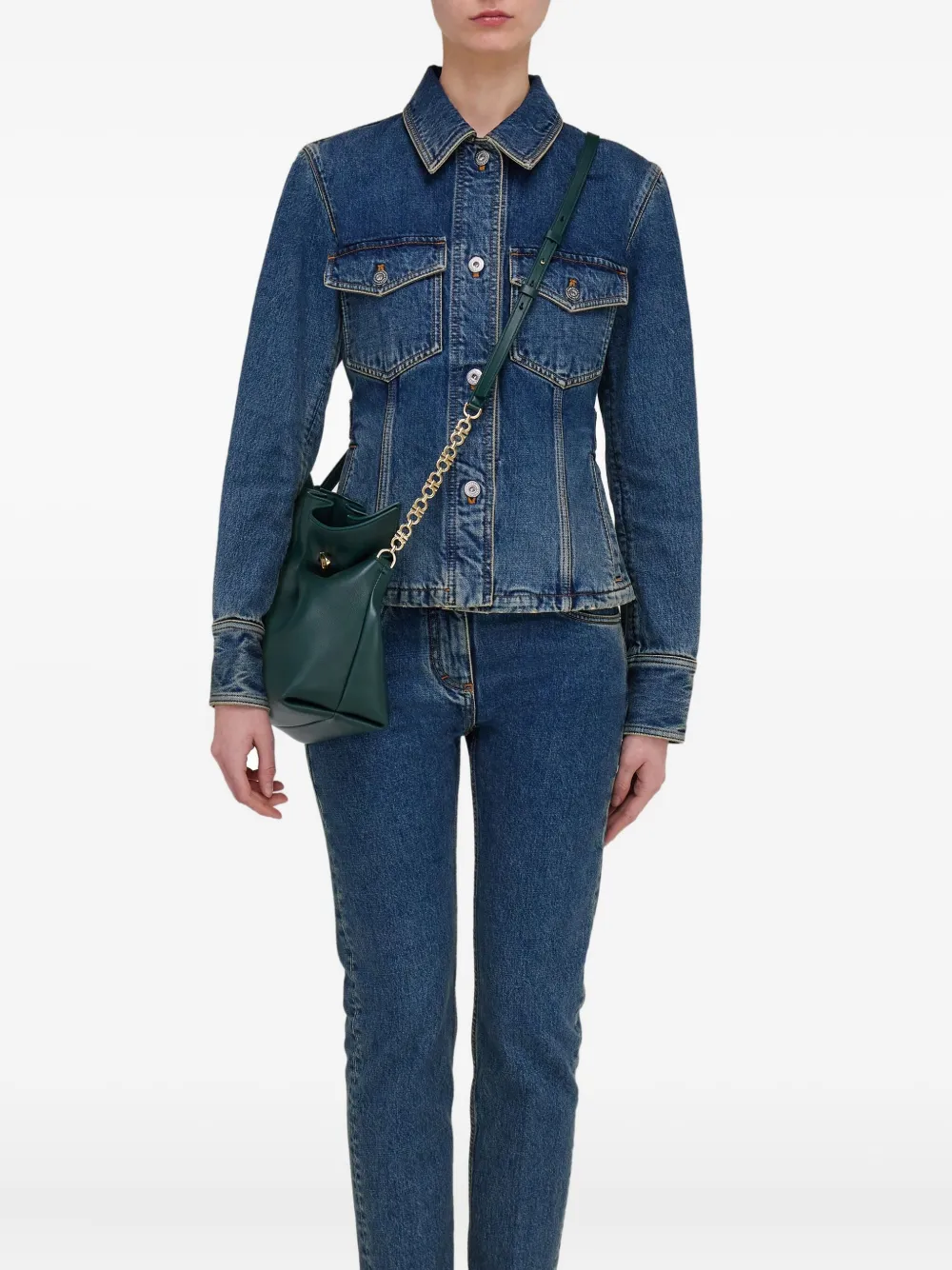 Ferragamo Leren schoudertas Groen