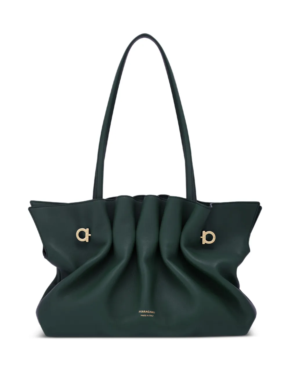 Ferragamo レザーショルダーバッグ - グリーン Ferragamo レザーショルダーバッグ - グリーン