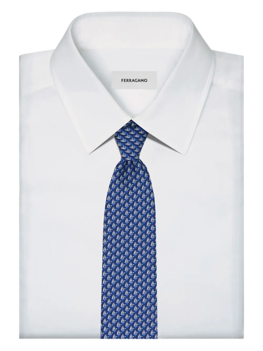 Ferragamo Sailboat-print Tie