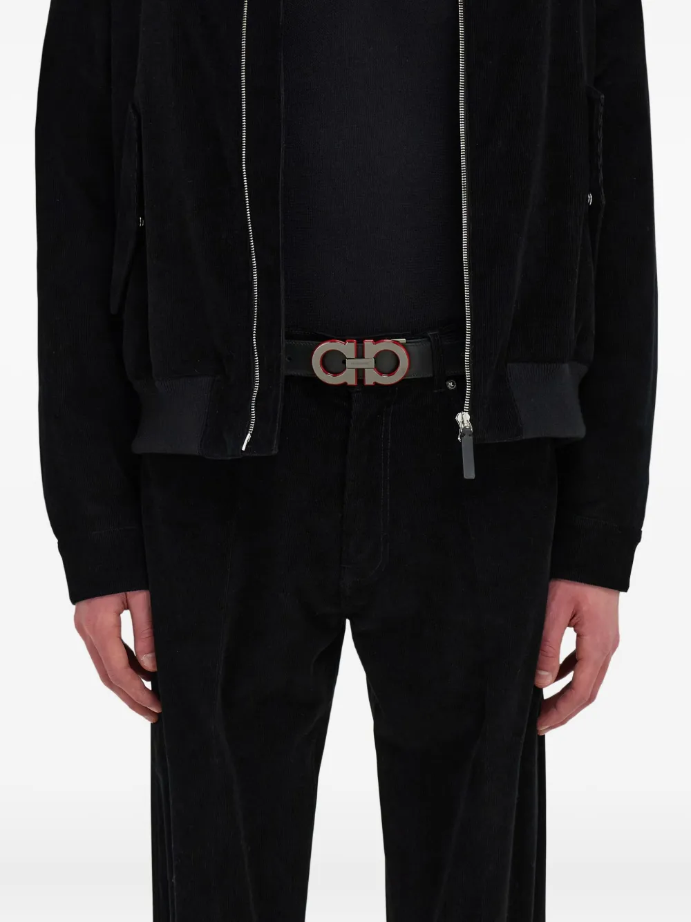 Ferragamo Leren riem Zwart