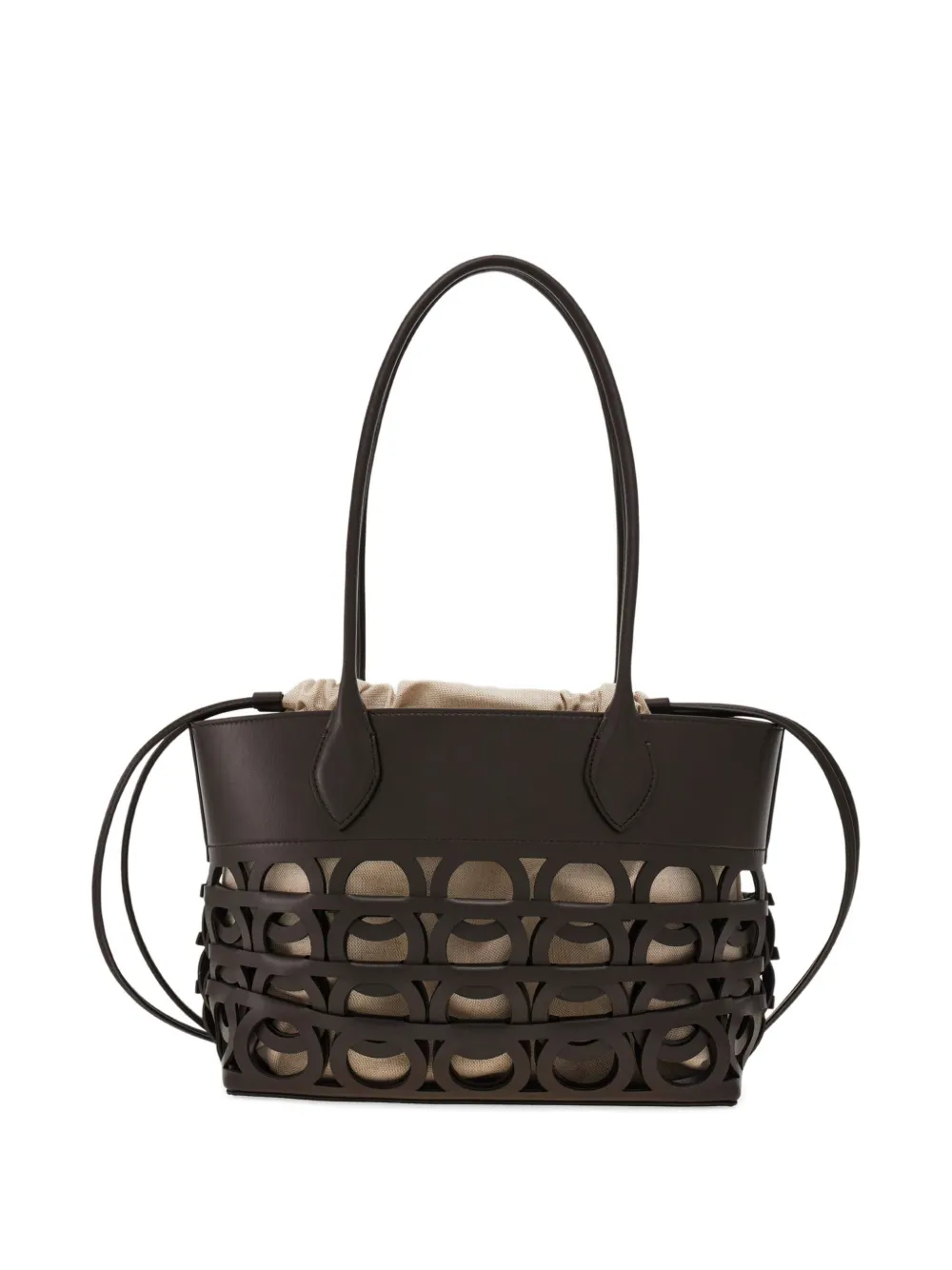Ferragamo Gancini kleine shopper Bruin