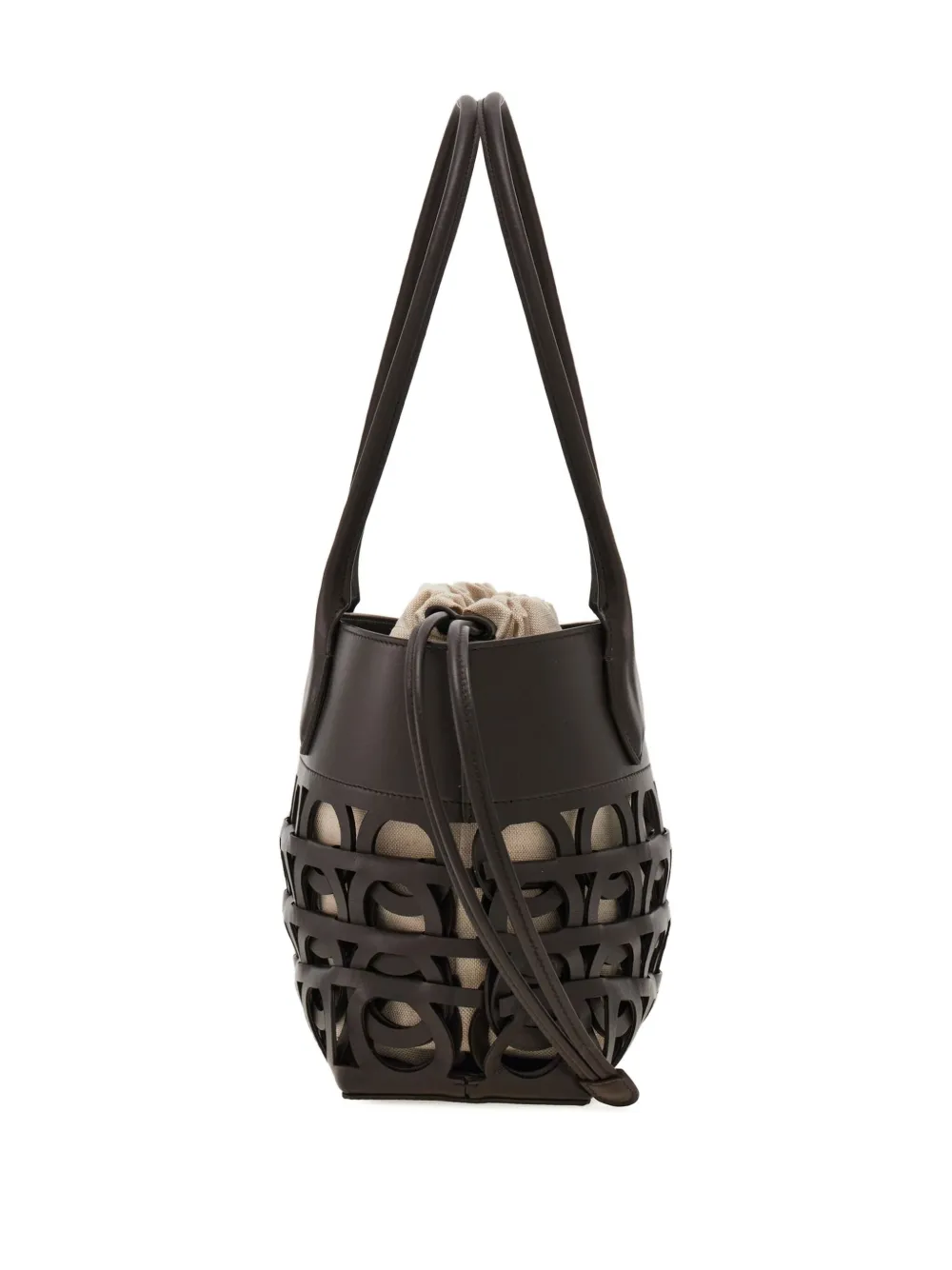 Ferragamo Gancini kleine shopper Bruin