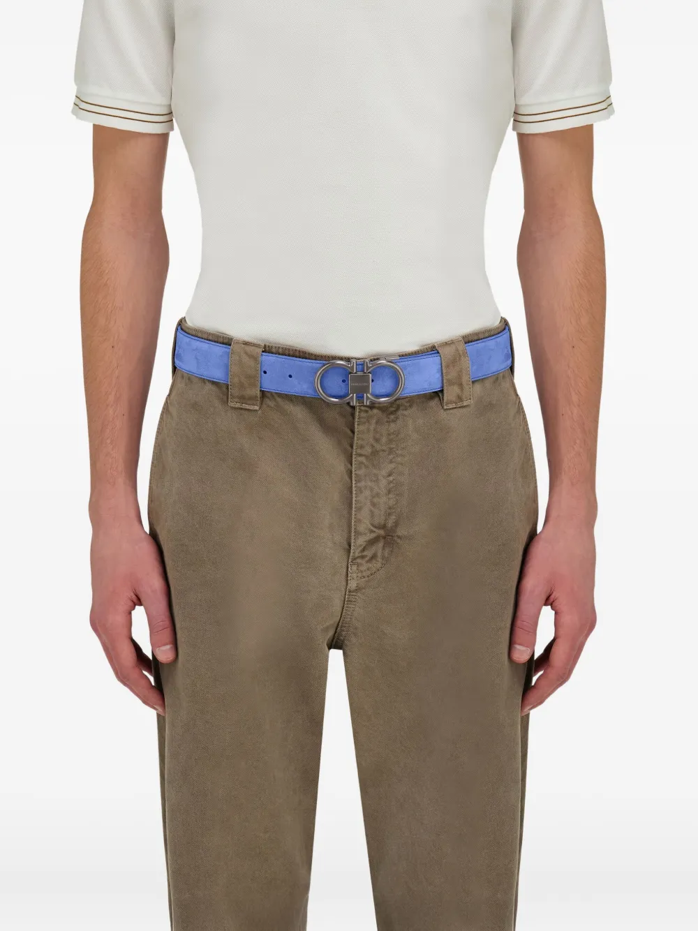 Ferragamo Gancini Suede Belt