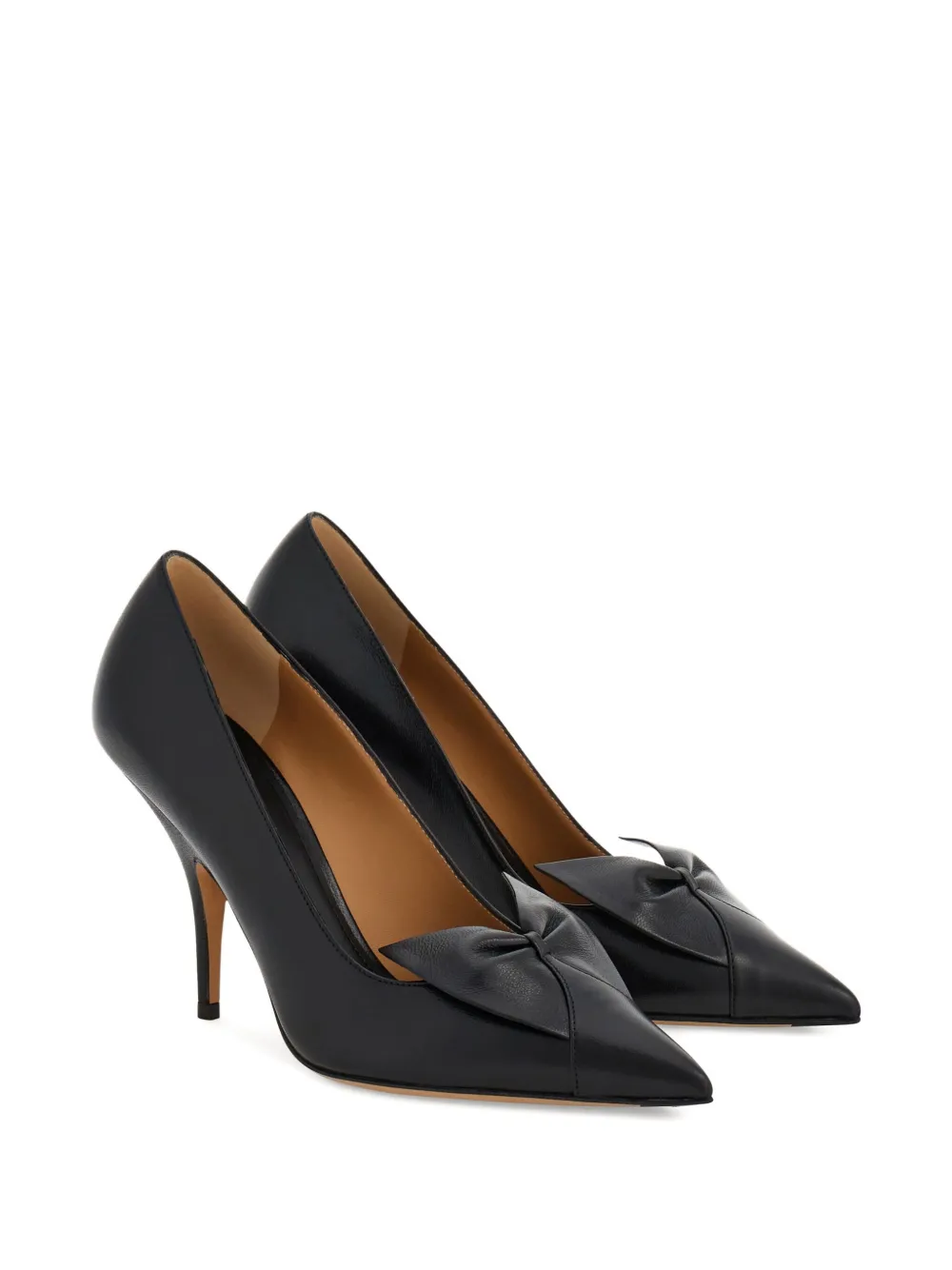 Ferragamo 70mm bow pointed pumps Black