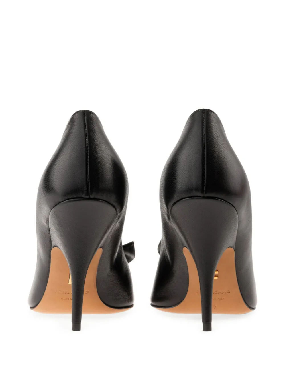 Ferragamo 70mm bow pointed pumps Black