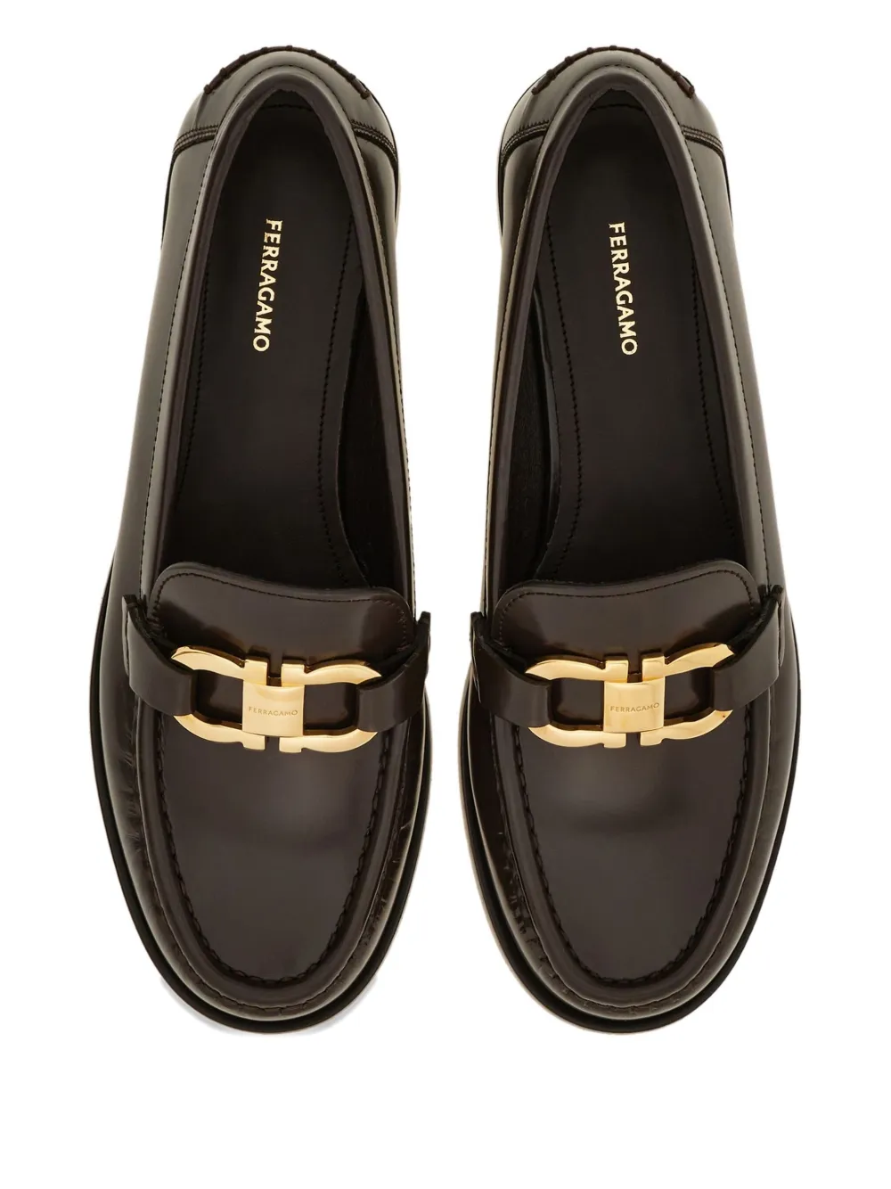 Ferragamo leather loafers Brown