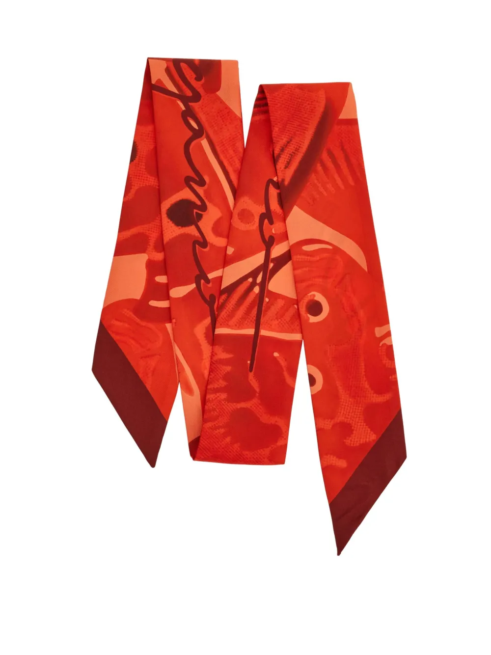 Ferragamo Zijden bandeau met Fish-print Rood
