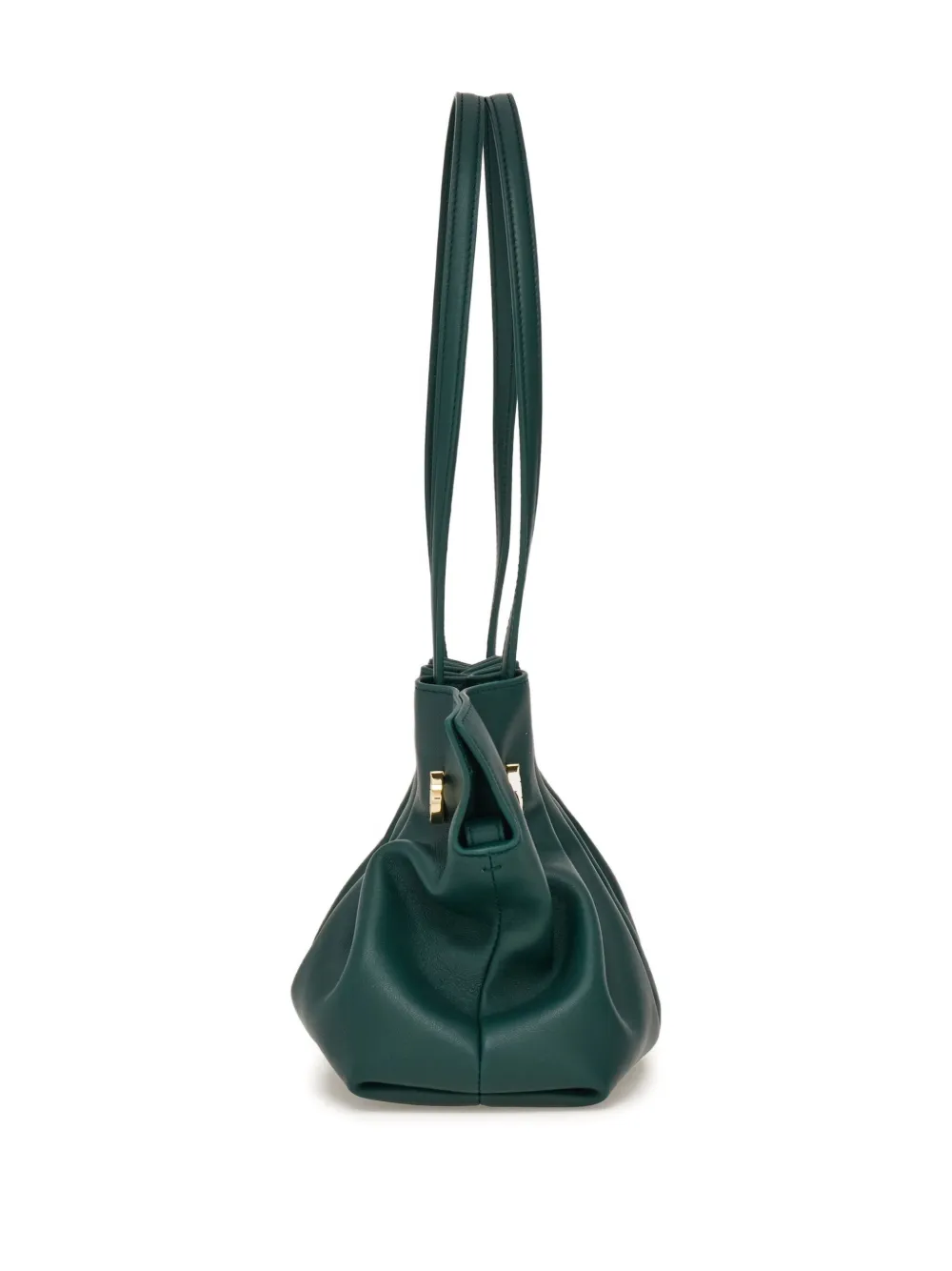 Ferragamo Soft schoudertas met ruches Groen
