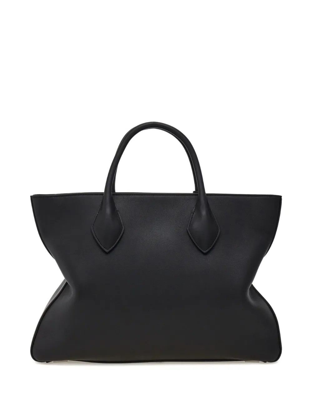FERRAGAMO MONOGRAM STRUCTURED LEATHER TOTE BAG