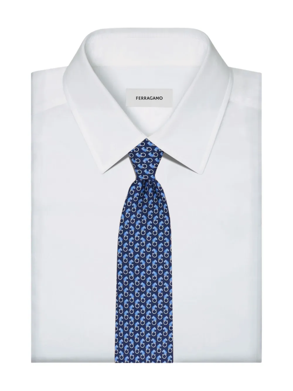 Ferragamo Zijden stropdas met patroon Blauw