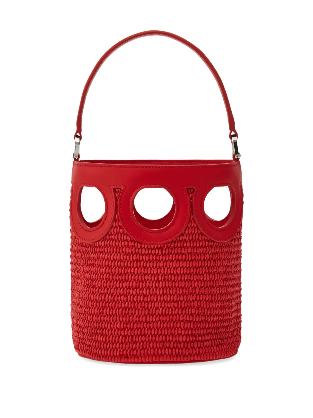 Ferragamo Gancini kleine bucket-tas Rood