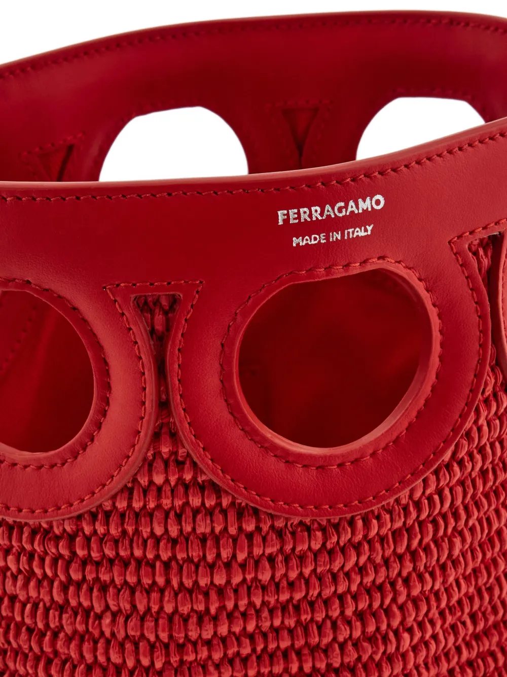 Ferragamo Gancini kleine bucket-tas Rood