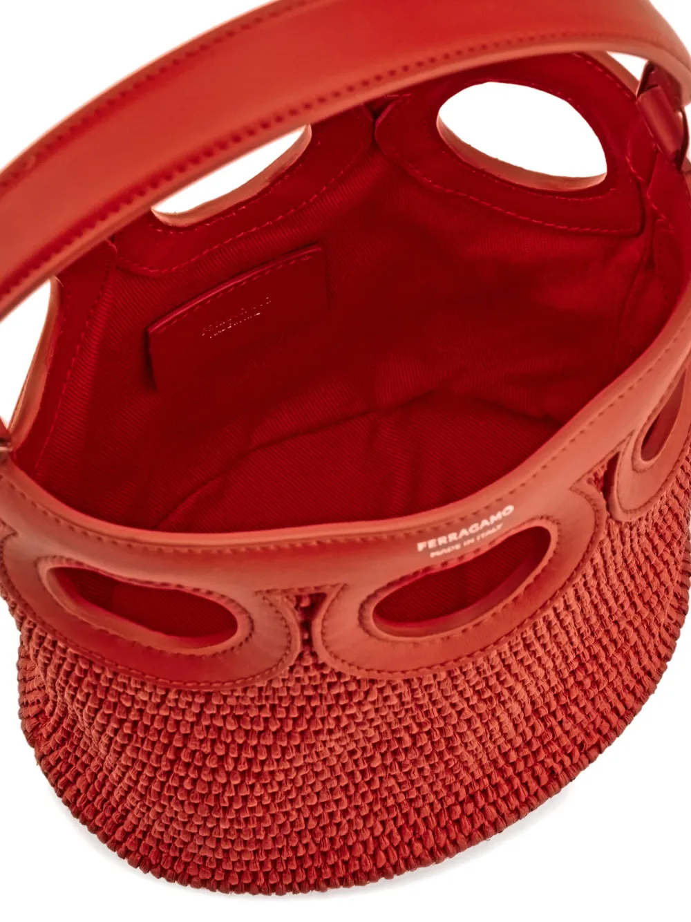 Ferragamo Gancini kleine bucket-tas Rood