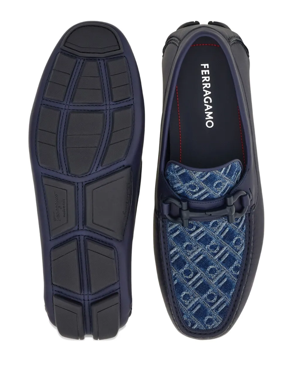 Ferragamo Gancini-plaque loafers Blue