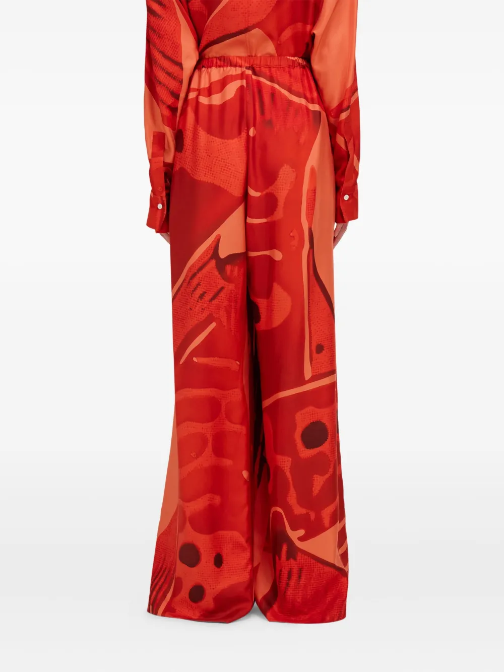 Ferragamo Zijden palazzo broek Rood