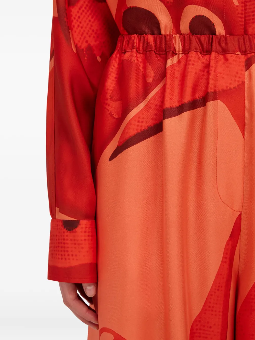 Ferragamo Zijden palazzo broek Rood