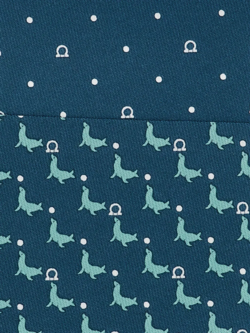 Ferragamo Stropdas met print Groen