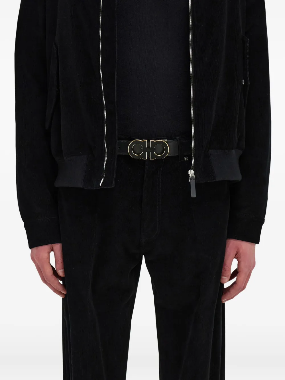 Ferragamo Leren riem Zwart