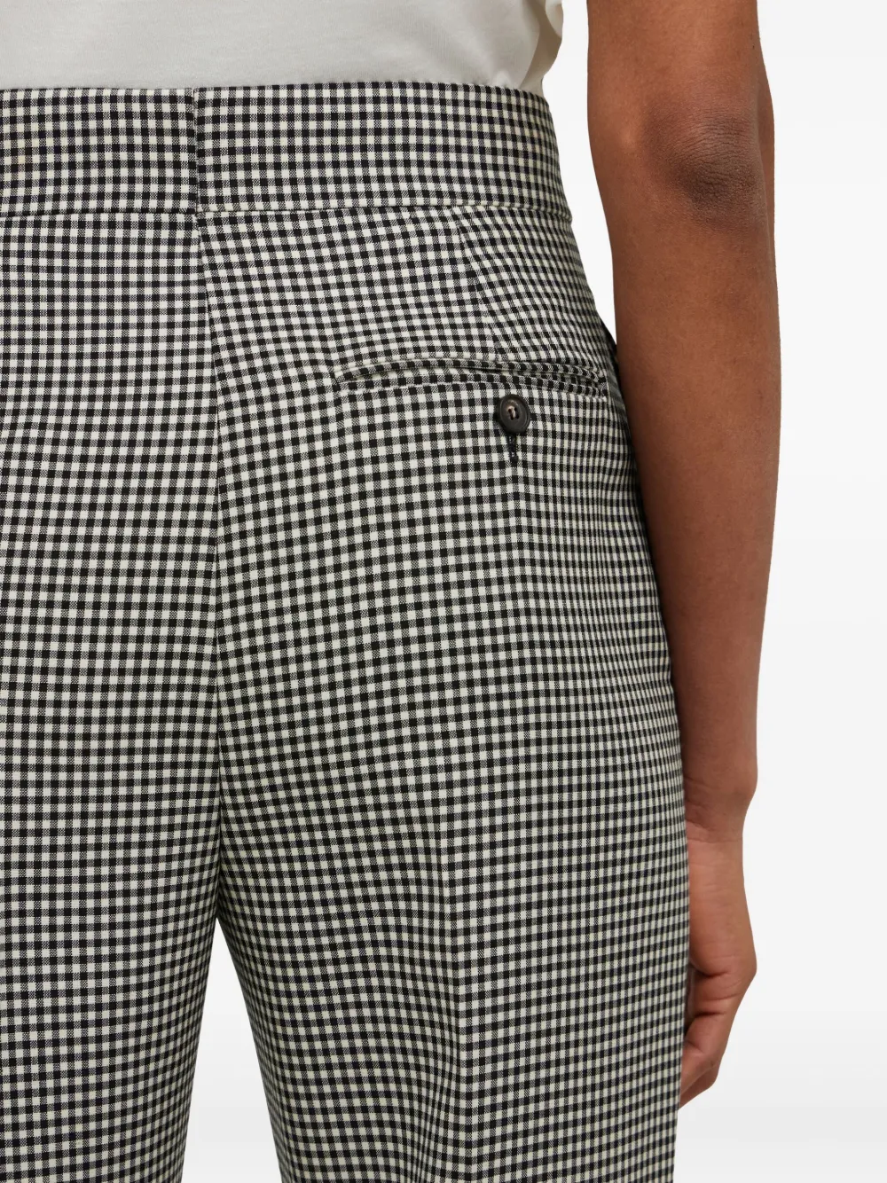 Ferragamo Gingham-pattern Trousers In Black