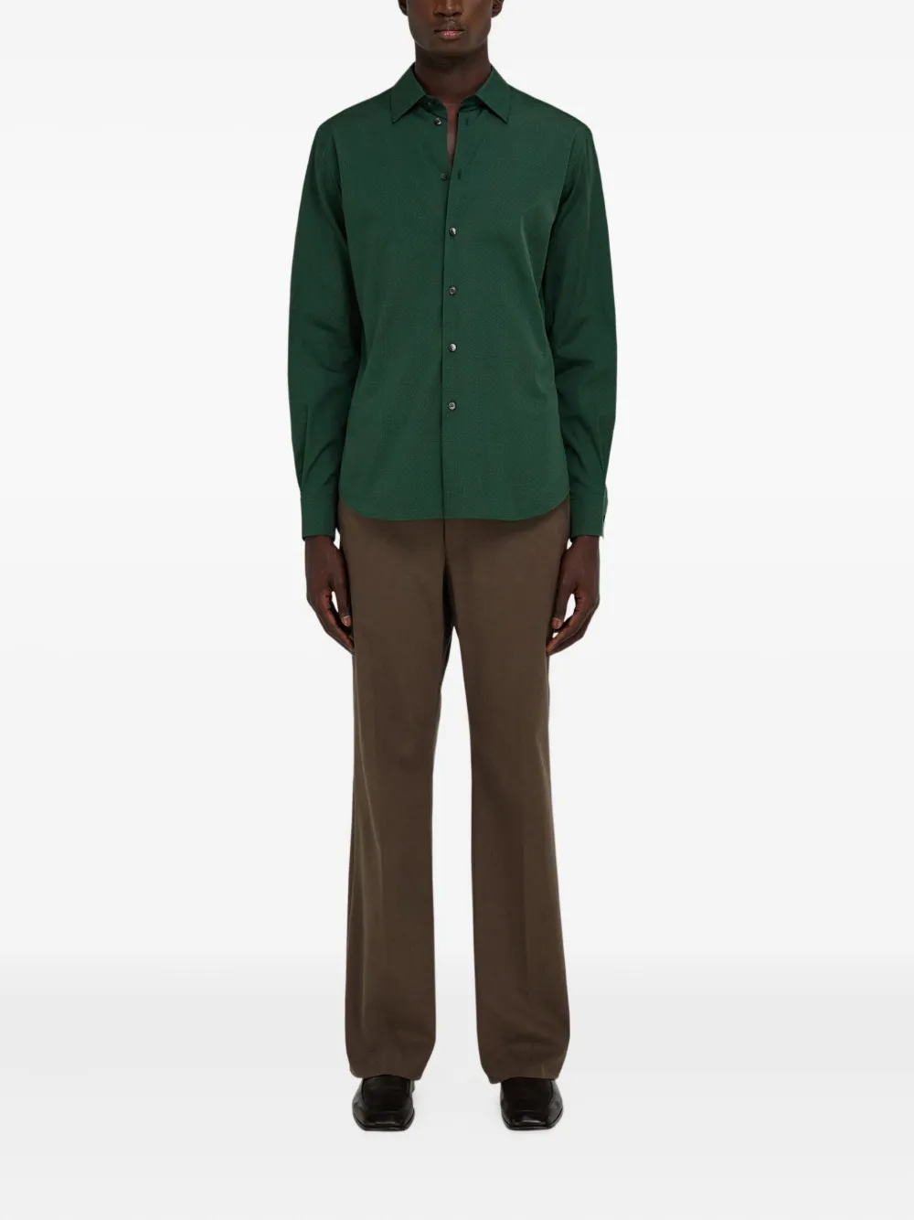 Ferragamo Overhemd met micro patroon Groen