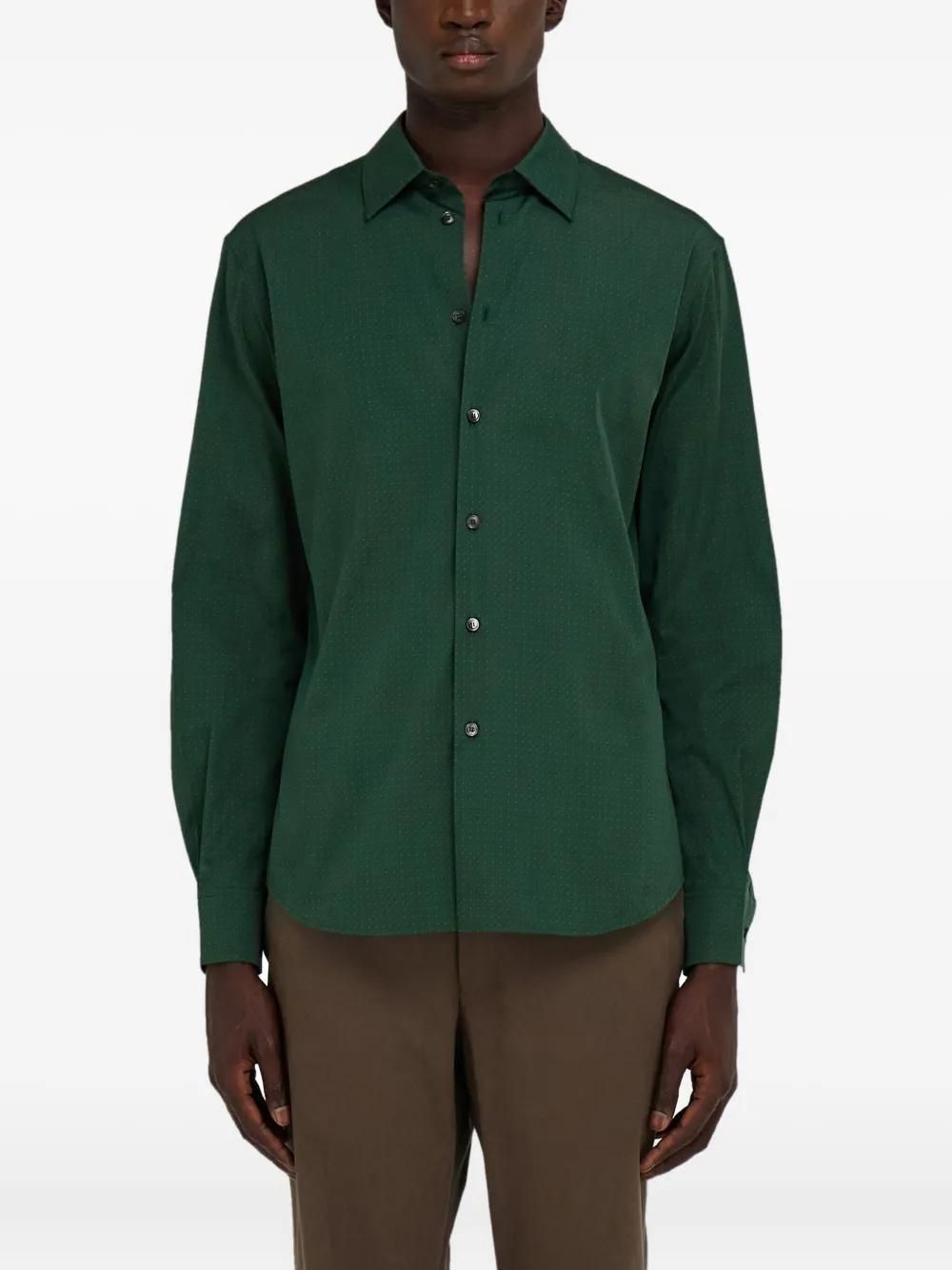 Ferragamo Overhemd met micro patroon Groen