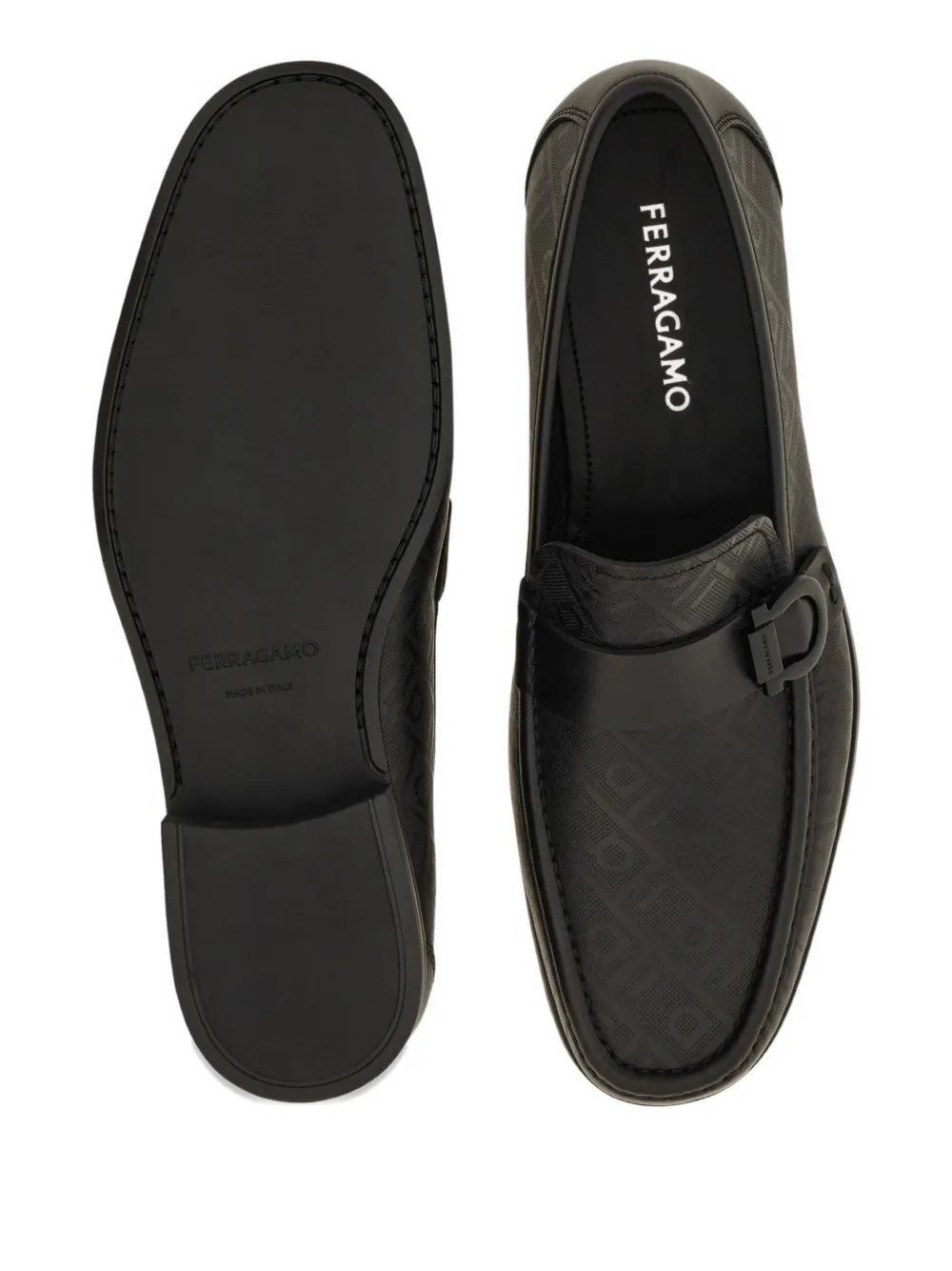Ferragamo Loafers met Gancini-gesp Zwart