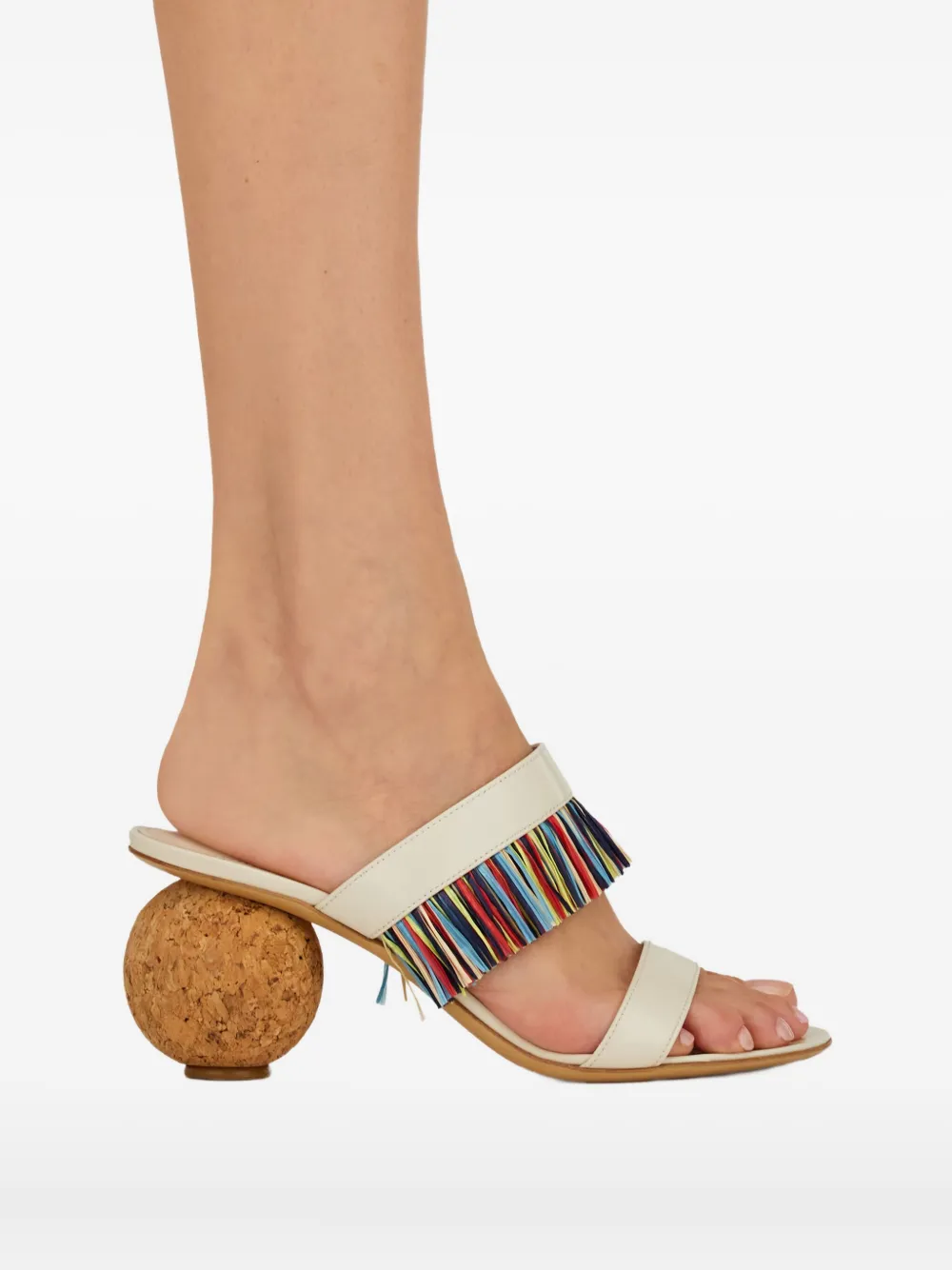 Ferragamo 75mm fringed sandals White