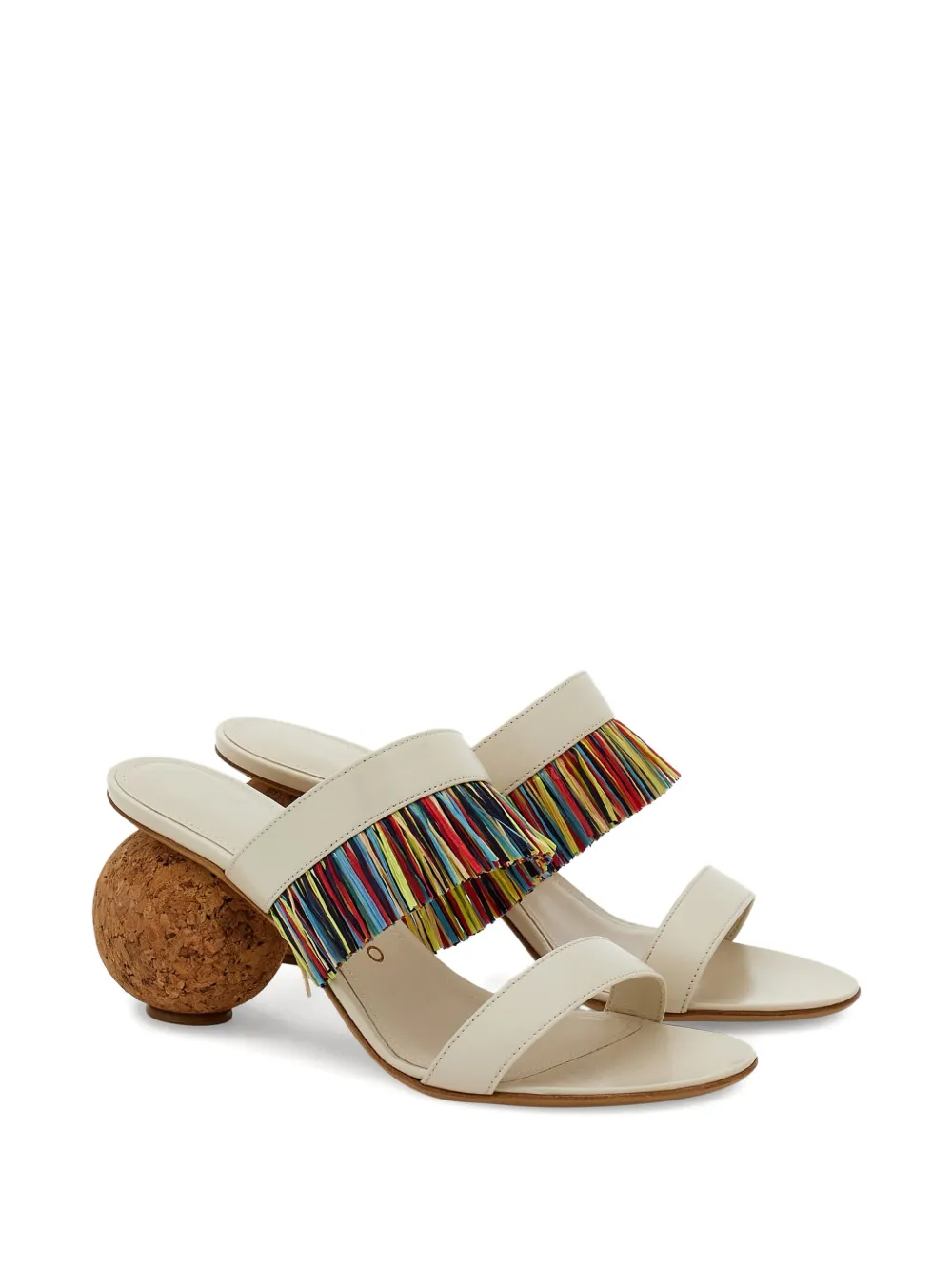 Ferragamo 75 mm sandalen met franje - Wit