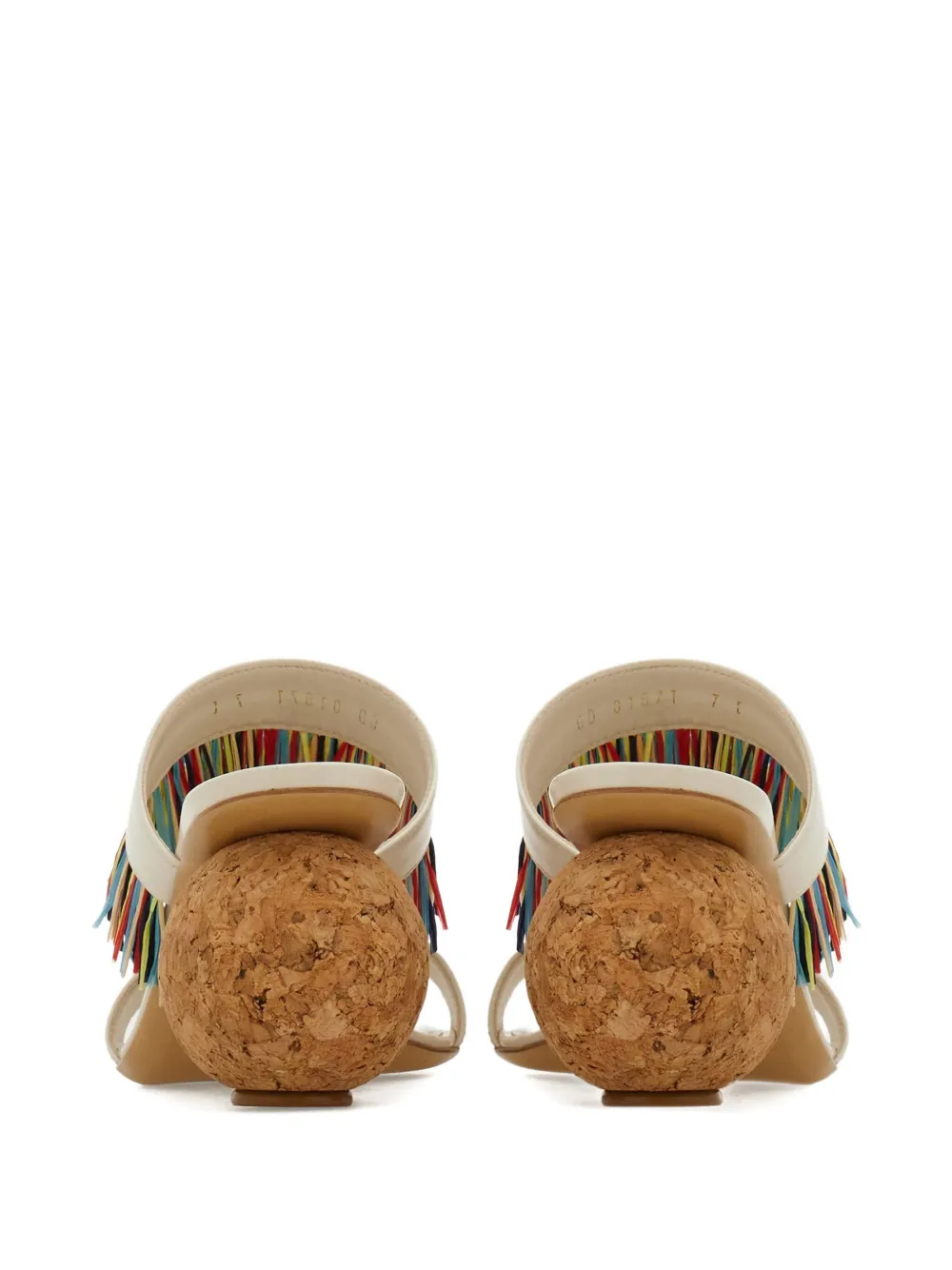 Ferragamo 75mm fringed sandals White