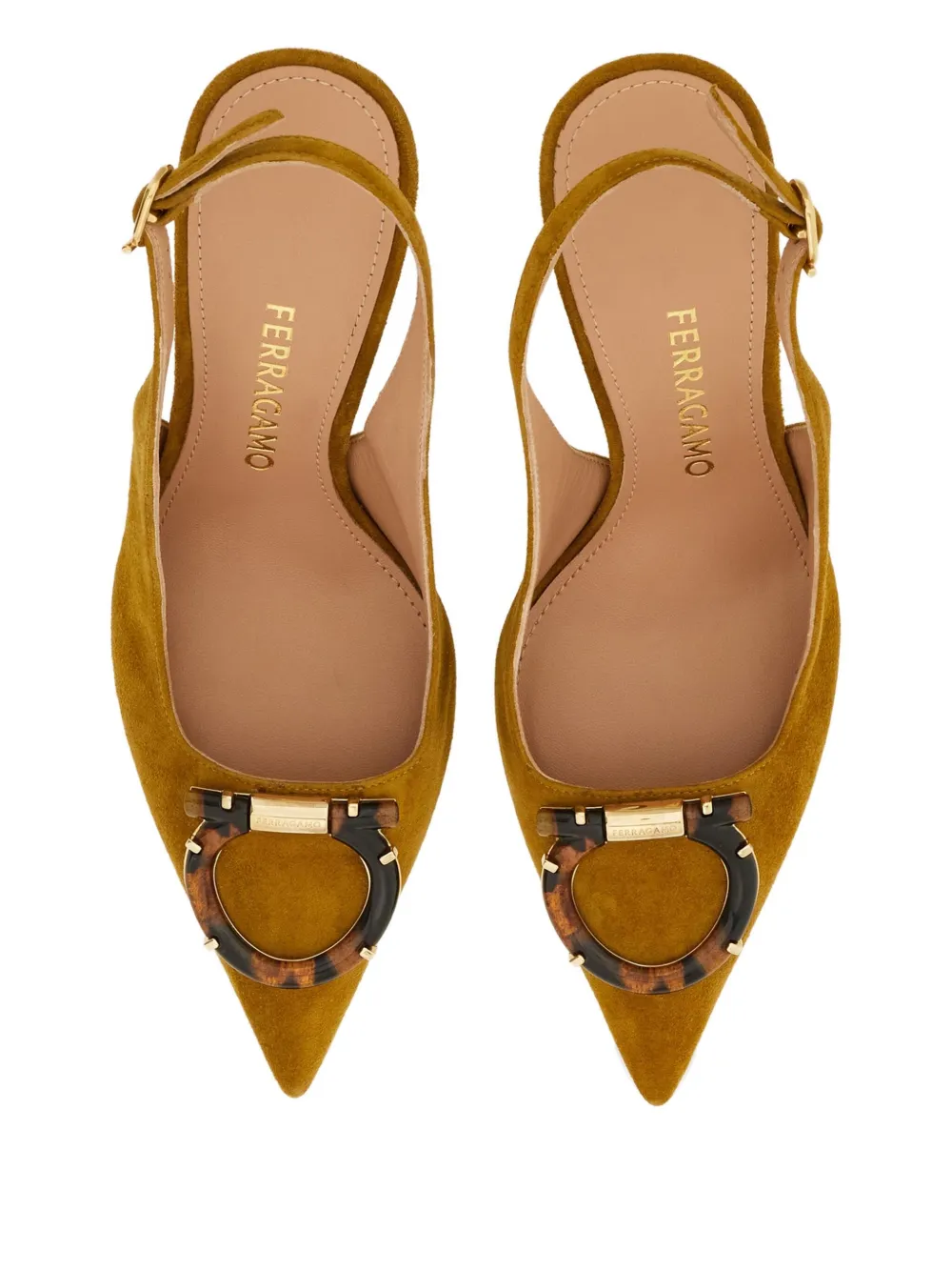 Ferragamo 95mm Gancini slingback pumps Yellow